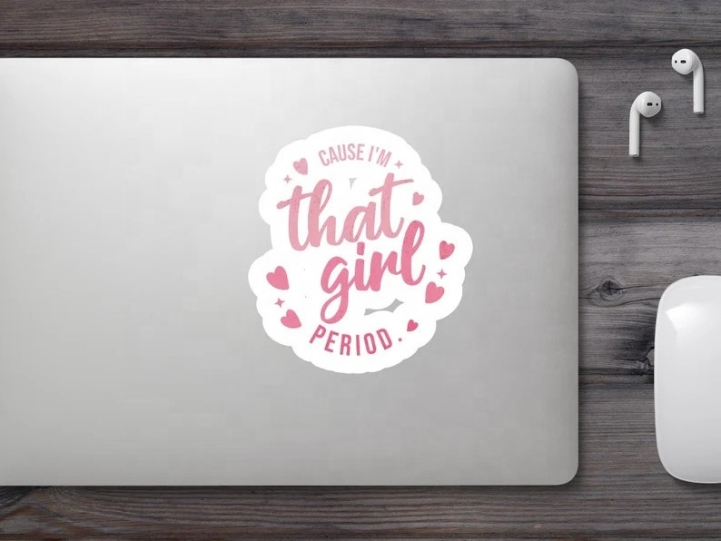 That girl stickers, cute letter stickers, decorative decals.