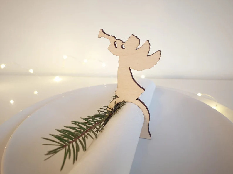 Wooden towel rack with many lovely Christmas decorations for Christmas Living Room High Quality