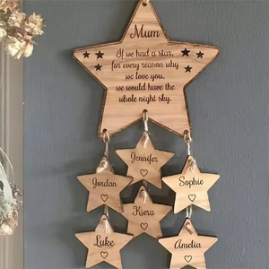 star string door hanging signs, wooden signs for wall decoration, bedroom door, handmade string hangings with modern design.