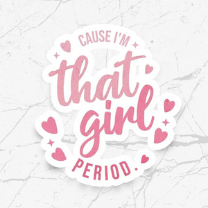 That girl stickers, cute letter stickers, decorative decals.