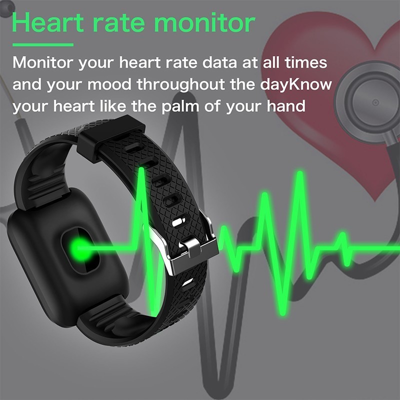 116 Plus T55 Smart Watch for Women Sport Fitness Tracker Bracelet Heart Rate Blood Pressure Monitoring VS M5 M4