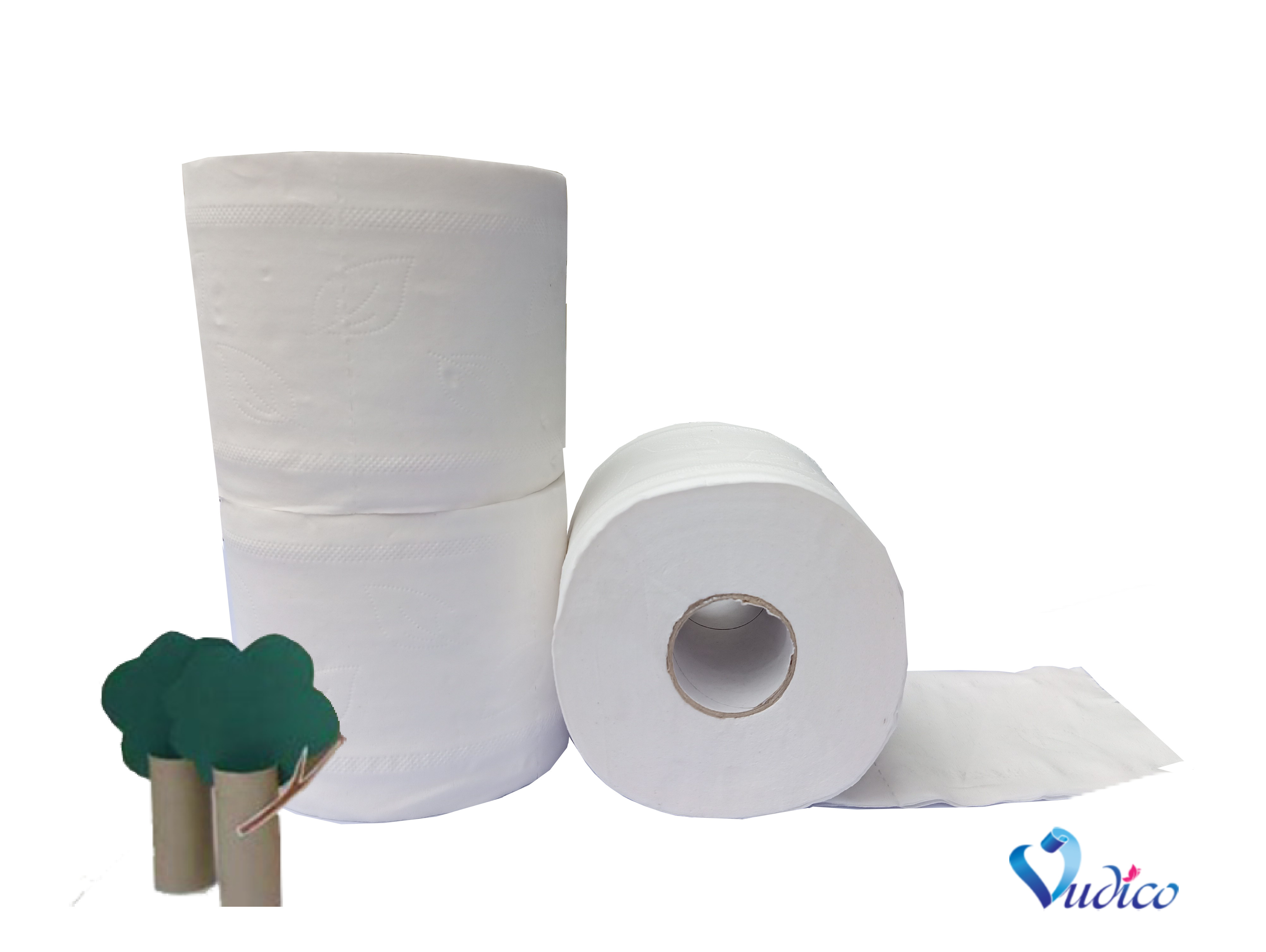 2/3/4ply 100% virgin wood pulp soft touch toilet tissue paper roll tissue roll Made in Vietnam