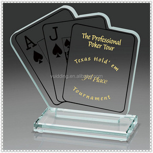 Special Poker Crystal Awards Trophy For Tournament Souvenir