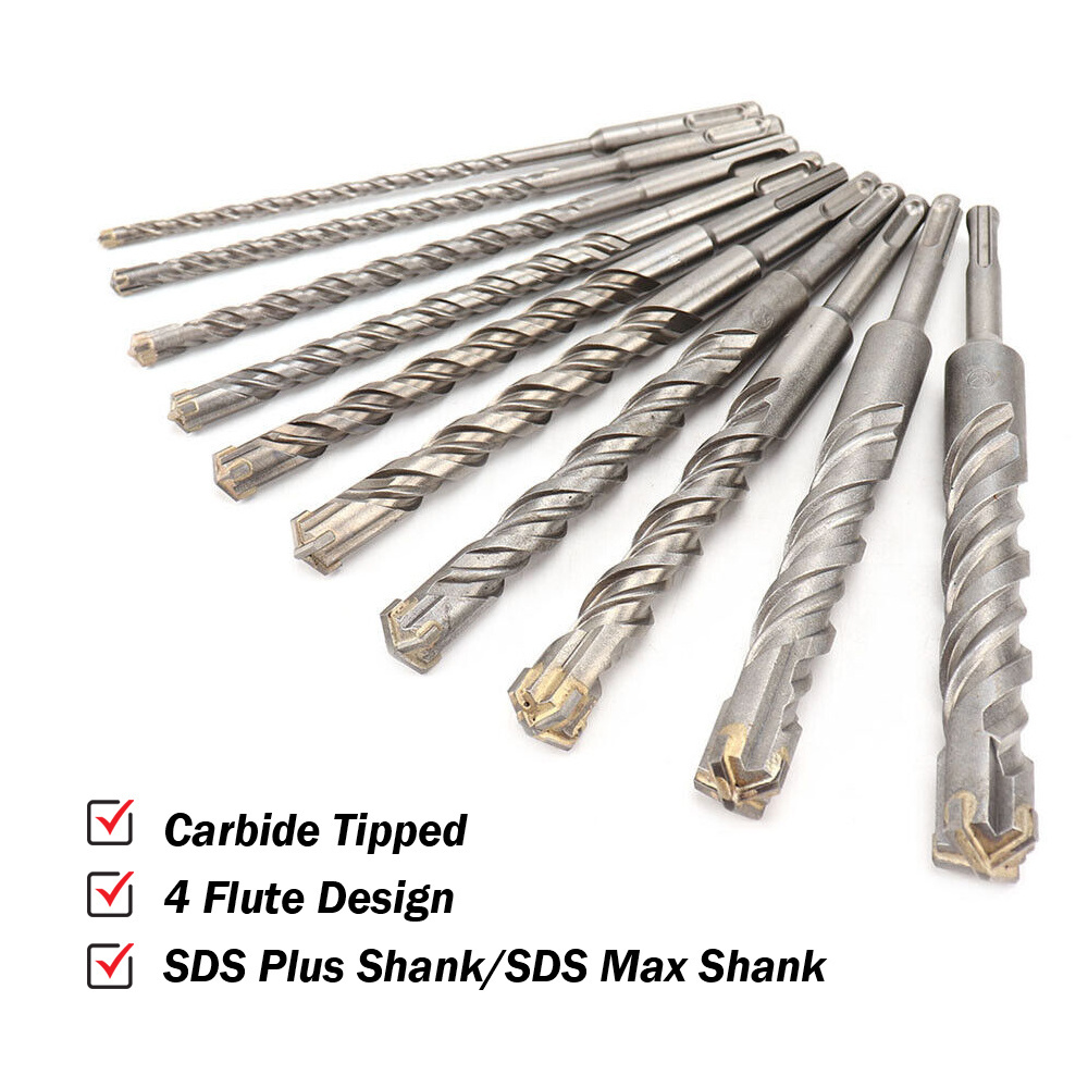 Concrete Sds Plus Drill Bit Cross Tips Head Hammer Masonry Hammer Drills Bits