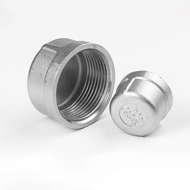 304 316 stainless steel female male BSPT NPT standard stainless steel pipe fitting thread cap weld pipe cap1.25