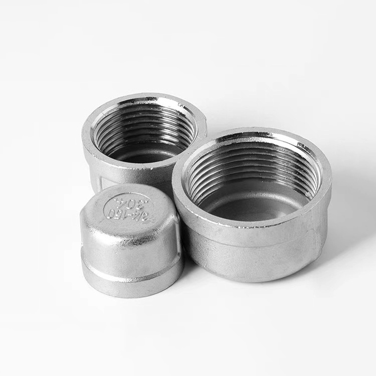 304 316 stainless steel female male BSPT NPT standard stainless steel pipe fitting thread cap weld pipe cap1.25