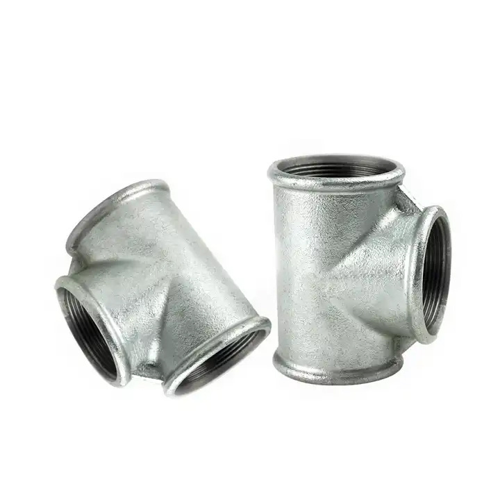 Factory supply Custom Tee Threaded Plumbing Accessories 3 Way Elbow malleable iron pipe fittings