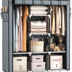 Household Items Portable Standing Clothes Wardrobe Organizer Storage Holders Racks with Non-Woven Fabric Cover Vulcanus