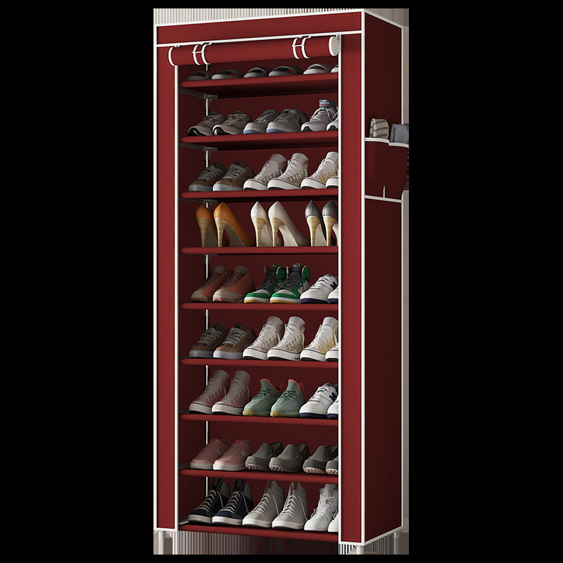 9 Tiers Stand  Tall  Shoe Storage Rack Cabinet  Closet  with Dustproof Cover Vulcanus