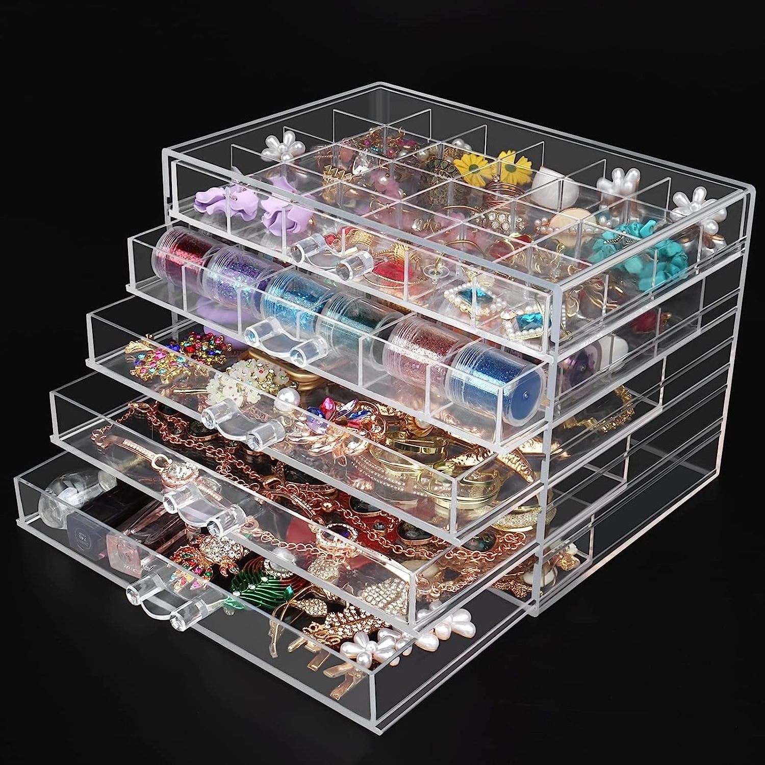 Household Items 3 Drawers Clear Acrylic Earring Jewelry Stackable Storage Containers Makeup Organizer Display Boxes Vulcanus