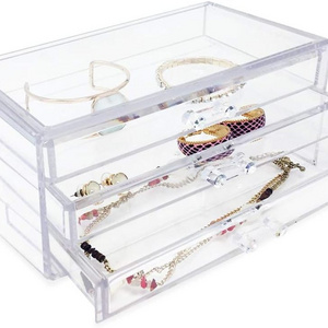 Household Items 3 Drawers Clear Acrylic Earring Jewelry Stackable Storage Containers Makeup Organizer Display Boxes Vulcanus