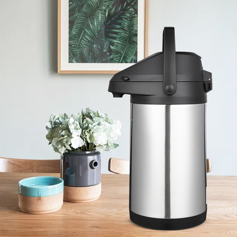 Double Wall Stainless Steel Thermal Coffee Carafe Vacuum Insulated Airpot Flask Coffee Dispenser with Pump Vulcanus