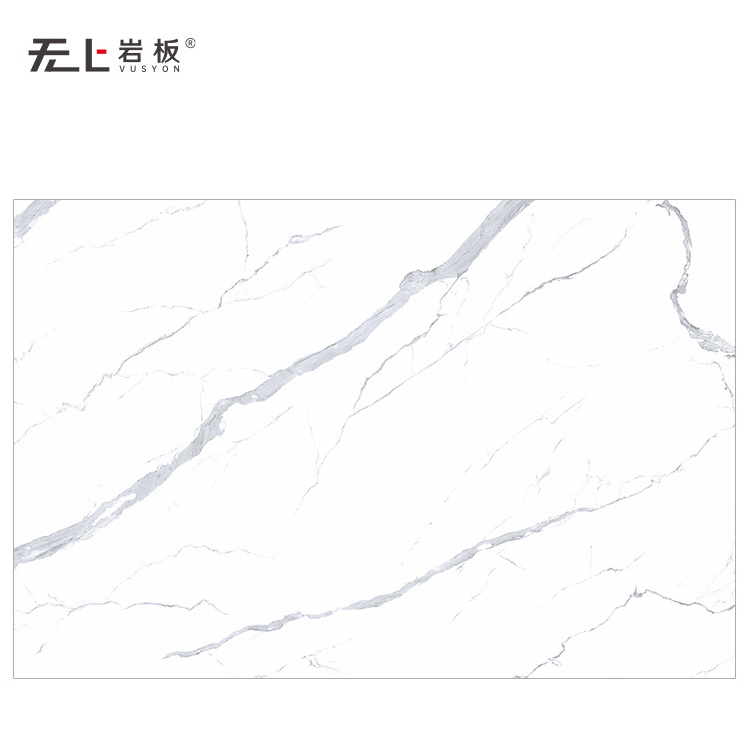 Sintered Stone Cararra White 6mm Large Format Glossy Surface For House Decoration