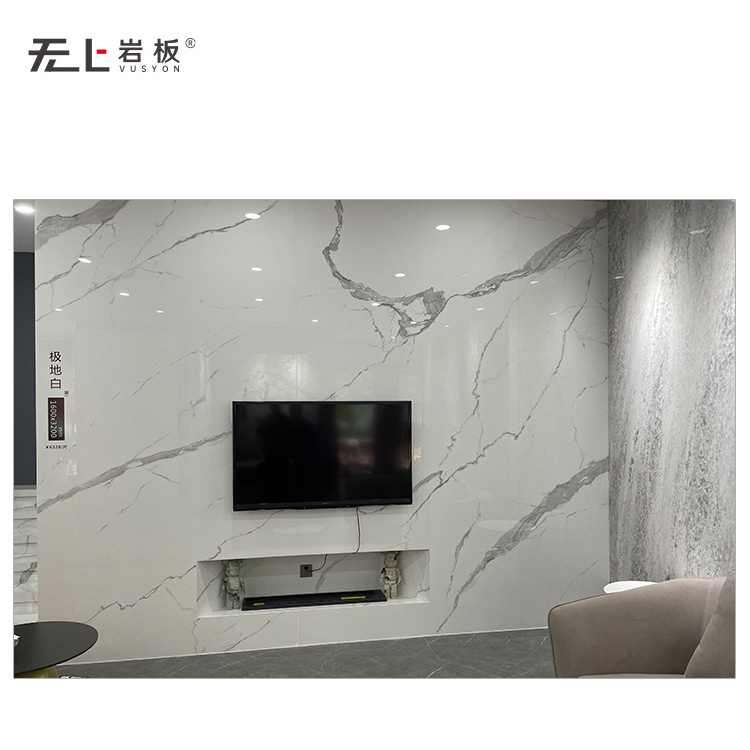 Sintered Stone Cararra White 6mm Large Format Glossy Surface For House Decoration