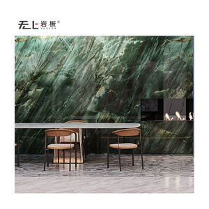 Vivid Green Royal Emerald Marble Look Large Porcelain Slab Sintered Stone for Wall Cladding