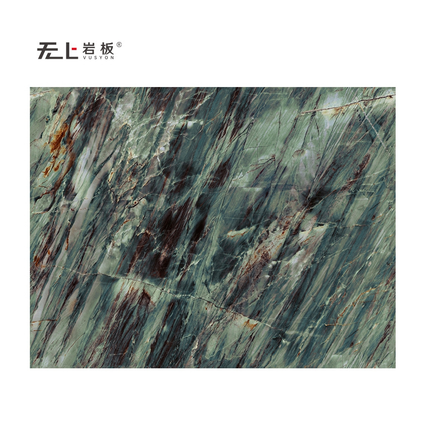 Vivid Green Royal Emerald Marble Look Large Porcelain Slab Sintered Stone for Wall Cladding