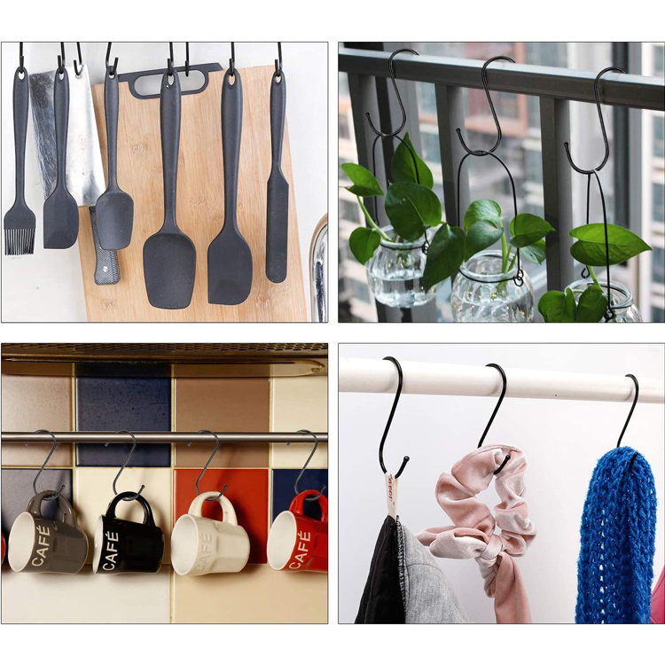 Customized  Hot Sale Sliver Multifunction S Shaped Hanger Metal Large S Hooks For Clothes Closet