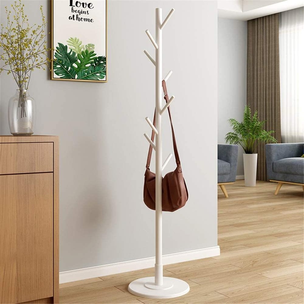 High Quality  Entryway Hall Tree Coat Round Base for Hat Clothes Purse scarf hanger Umbrella Sturdy Wooden Tree with Solid