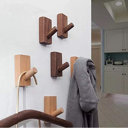 Heavy Duty Beech Wood Towel Rack Hat Hanger Single Organizer Decorative Wall Mounted Wooden Coat Hooks