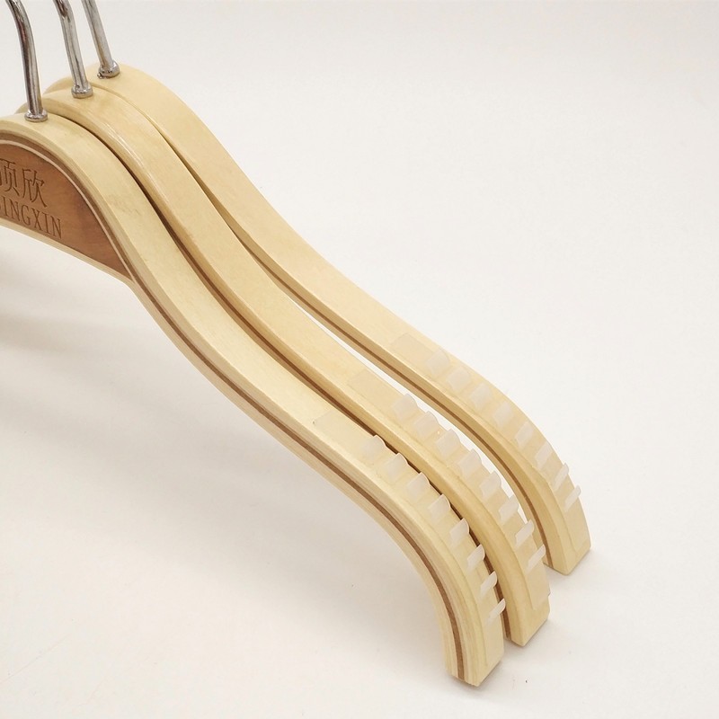 Garment plywood antiskid bamboo and wooden laminated kids wood coat hanger