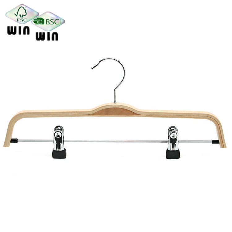 Garment plywood antiskid bamboo and wooden laminated kids wood coat hanger