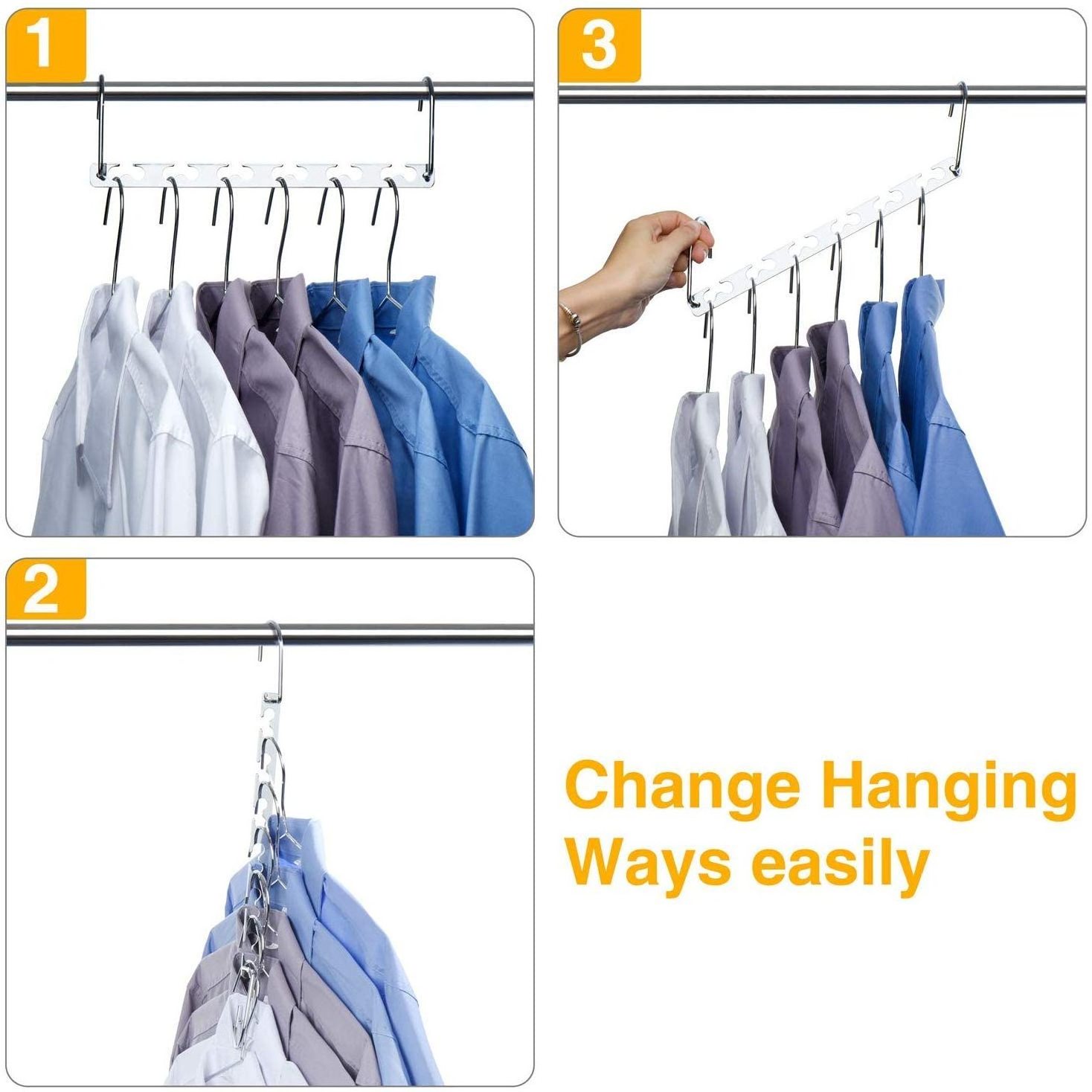 Space Saving Wardrobe  Multifunctional organizer Closet Metal Magic Foldable Clothes Hanger