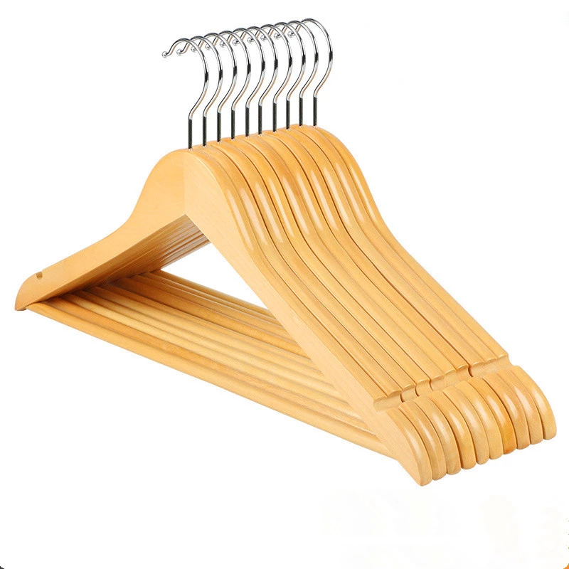 Factory hot sale solid Non Slip Jacket suit coat clothes Hangers For Cloths Wooden