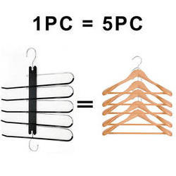 Hot Sale Space-Saving Beech Wood OEM&ODM are Welcome Magic Hangers 5 in 1 for Pants