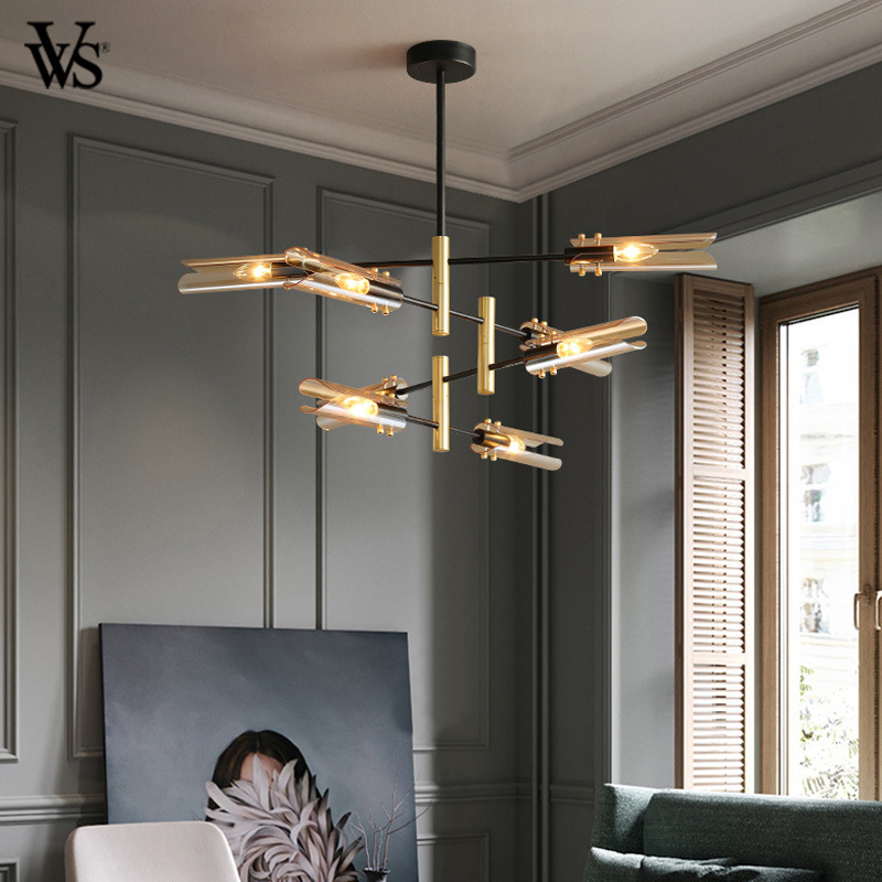 vvs new style glass lampshade lamp fixture black modern chandelier luxury pendant lighting indoor