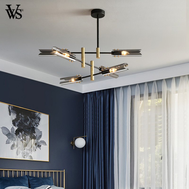 vvs new style glass lampshade lamp fixture black modern chandelier luxury pendant lighting indoor