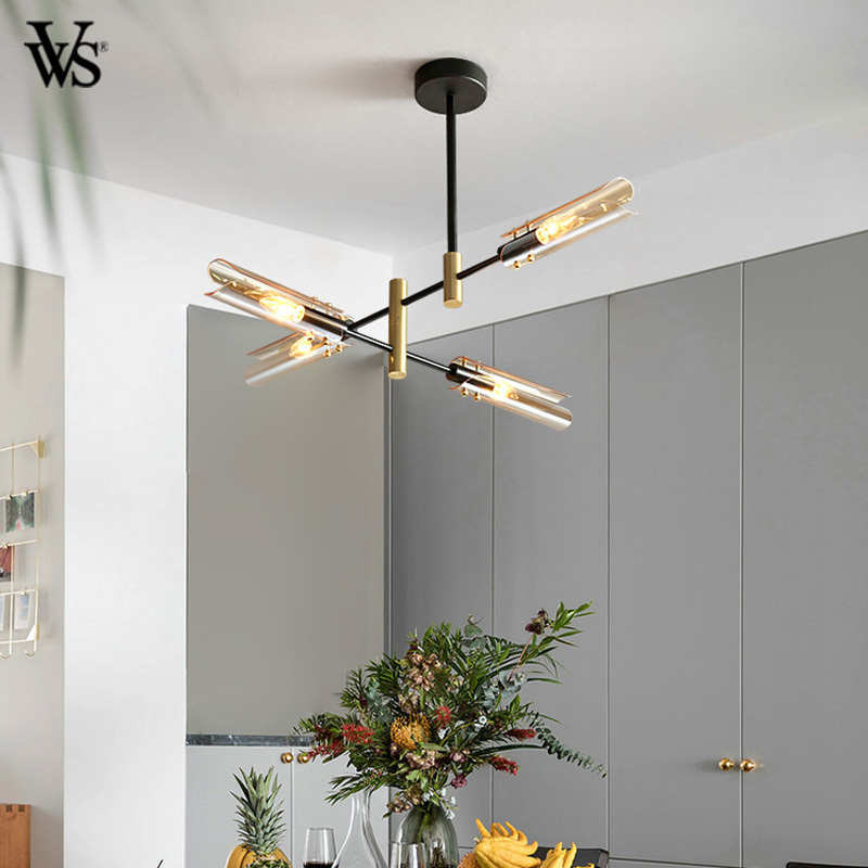 vvs new style glass lampshade lamp fixture black modern chandelier luxury pendant lighting indoor