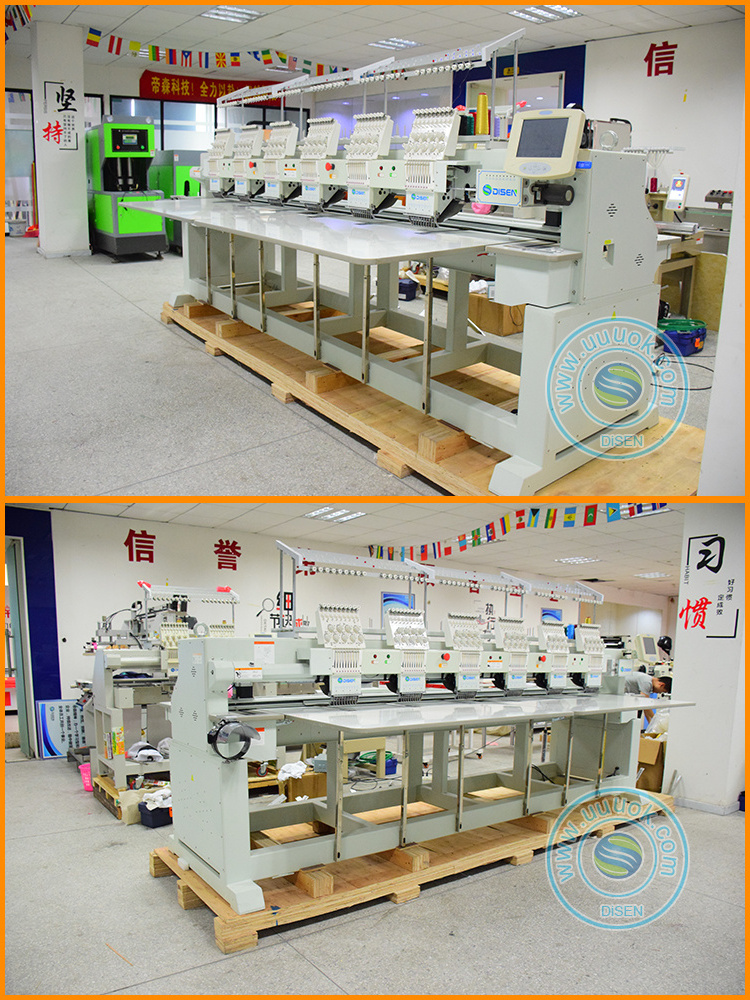 Automatic industrial 10 12 20 21 24 28 42 multi head flat sequin beads logo aari 6 heads computer embroidery machine with prices