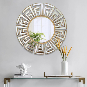 Round Wall Mirrors Decorative Large Silver Mirror for Living Room Modern Accent Mirror Wall Decor for Foyer Bathroom Fireplace