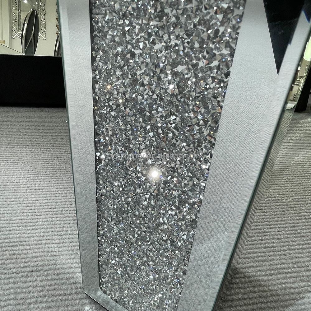 Factory wholesale broken diamond mirror vase crystal silver glass decorative vase luxury home living room decoration