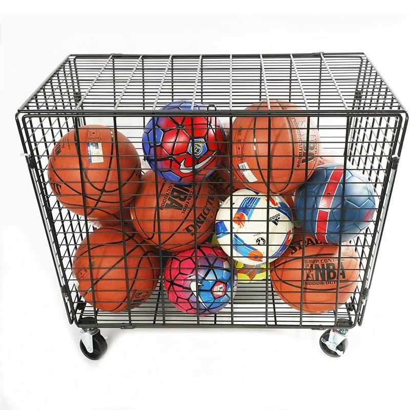 Garage Ball2022 Storage Rolling Sports Ball Storage Cart Basketball Sports Ball Locker for School Equipment Organizer with Lid