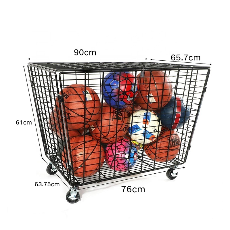 Garage Ball2022 Storage Rolling Sports Ball Storage Cart Basketball Sports Ball Locker for School Equipment Organizer with Lid