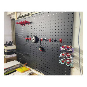 Good Selling Versatility Black 1.0mm Q195 Wall Control Pegboard Organizer For Garage Modular Wall-mounted Steel Hobby Room Craft