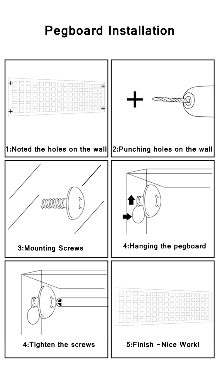 Gridwall Pegboard Bracket Electric Hanging Display Stand Black Car Countertop Garage Wall Tool Rack