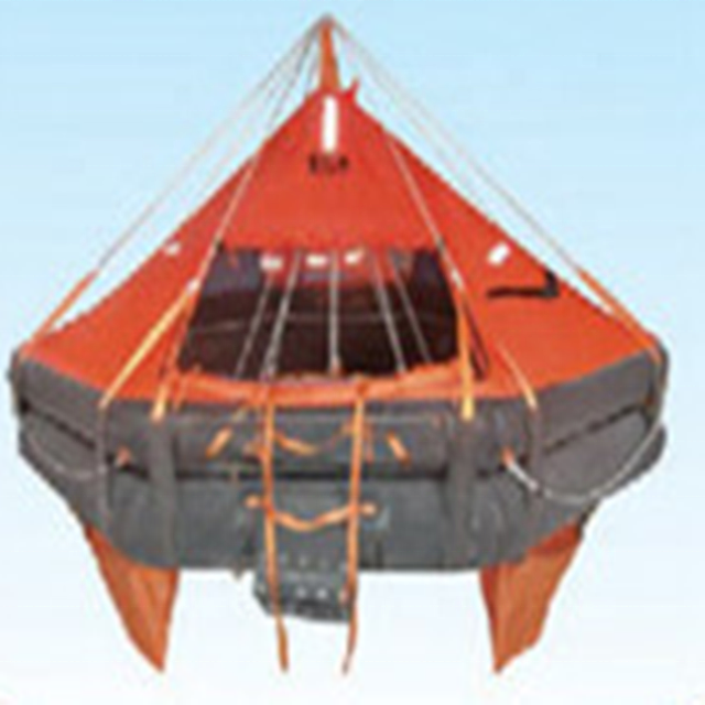 The factory produces NDV standard orange sea life rafts and automatic emergency rescue inflatable rafts