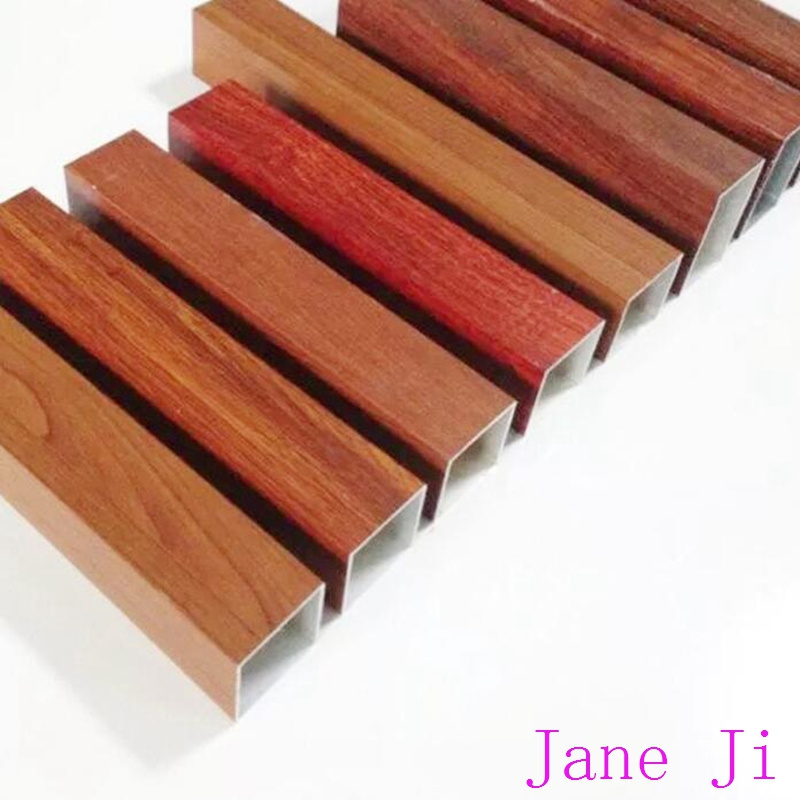 Wood Grain Square Aluminum Extrusion Alloy Pipe Tube Tubing