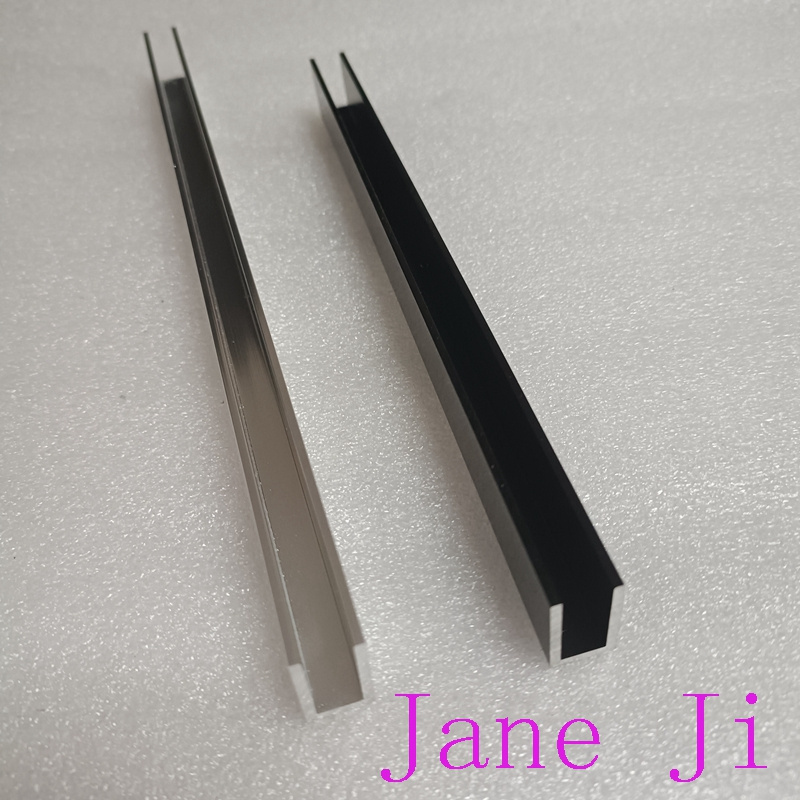 Custom shining bright aluminum c channel u channel profile for 8mm 10mm 12mm shower glass