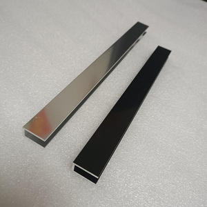 Custom shining bright aluminum c channel u channel profile for 8mm 10mm 12mm shower glass