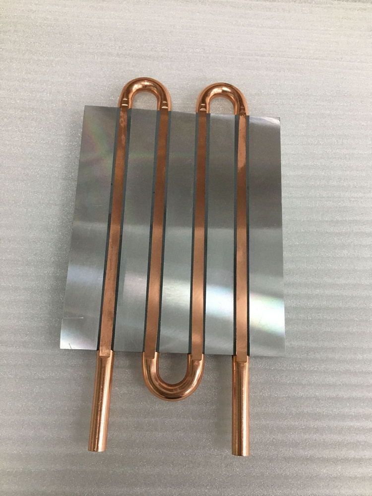 Copper tube aluminum cold plate customized liquid electrical cooling plate water cooled heat sink for car ev battery