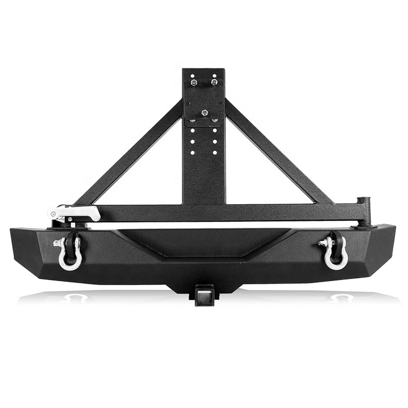 Steel Black Rear Bumper with Tire Carrier for Jeep Wrangler JK 2007-2018