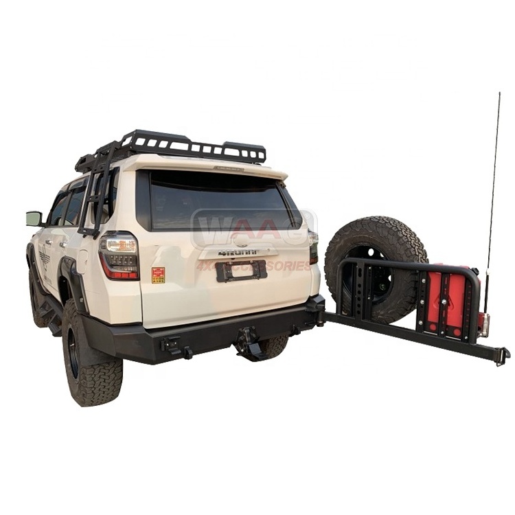 Car Accessories 2022 For 4Runner Powder Coated Rear Bumper With Spare Tire Carrier Rack For 4 Runner