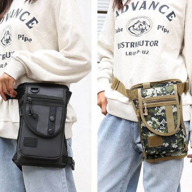 Tactical Drop Leg Bag Fanny Pack Shoulder Messenger Bag for Motorbike Waterproof Drop Motorcycle Waist Bag Thigh Belt