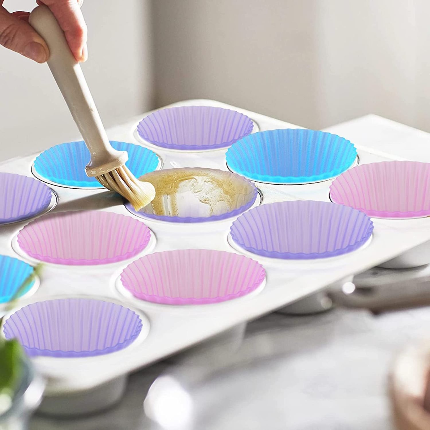 Wholesale Multifunctional Customized Cupcake Liners Silicone Muffin Cup Silicone Baking Molds