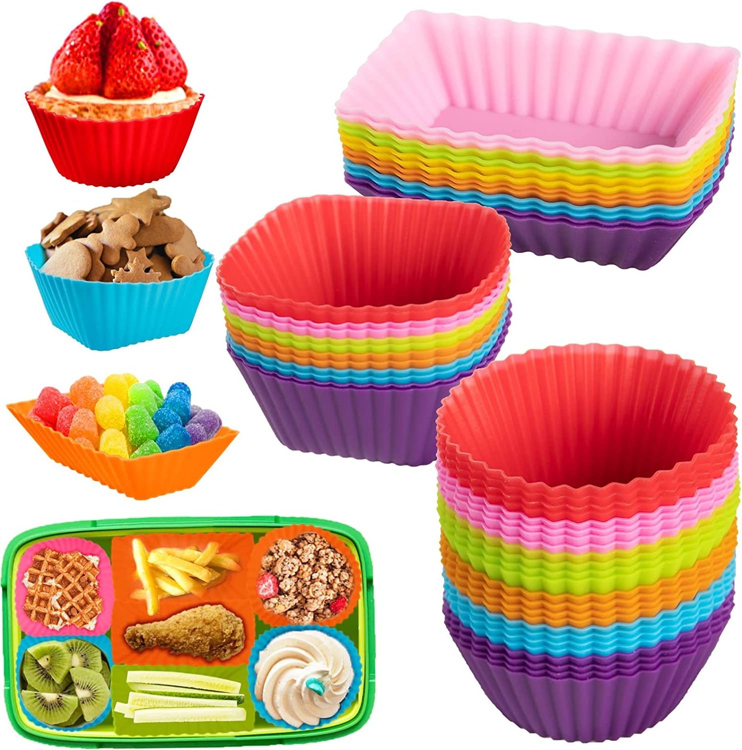 Wholesale Multifunctional Customized Cupcake Liners Silicone Muffin Cup Silicone Baking Molds