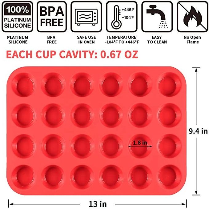 Wholesale Nonstick Bpa Free 12 Cup Round Cupcake Baking Mold Silicone Muffin Pan Cake Tray