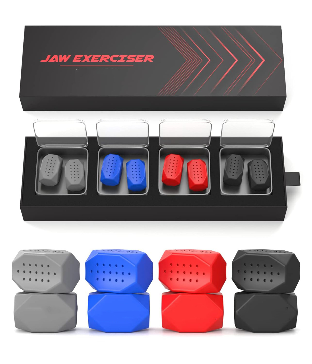 Hot Jaw Exerciser for Men & Women Silicone Jawline Exerciser 4 Resistance Levels Jawline Jaw Exerciser And Neck Toning Jawline